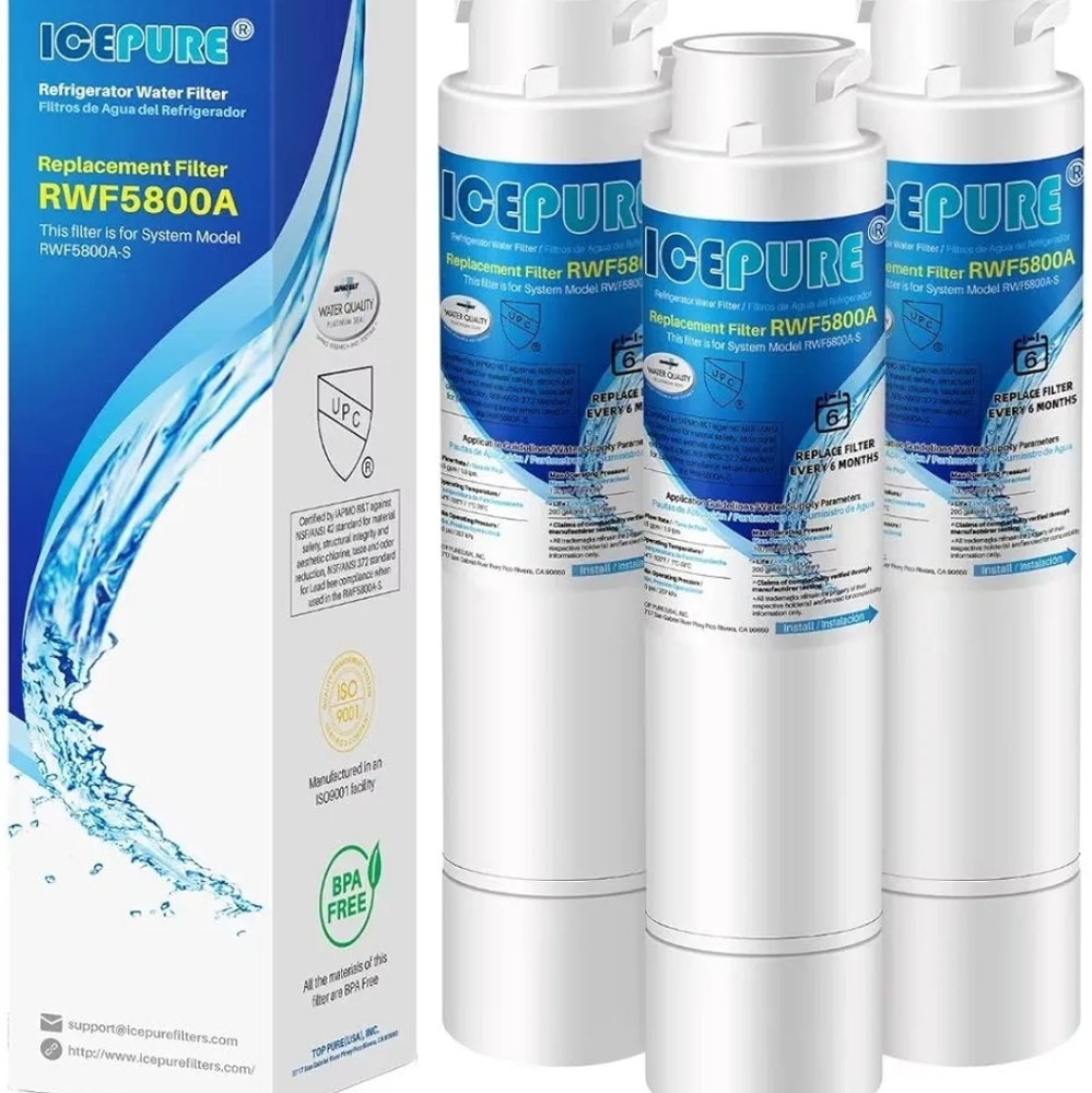 ICEPURE RWF5800A Refrigerator Water Filter Compatible with Frigidaire EPTWFU01,